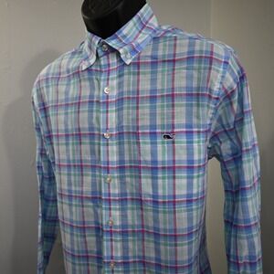 Vineyard Vines Slim Fit Tucker Shirt Plaid Long Sleeve Button Up Mens Medium
